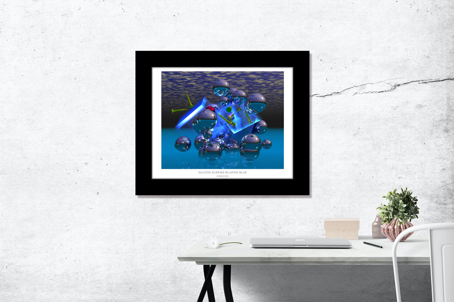 Silicon Screws Blazing Blue ~ Liquid Geometry - 8x10 Print in Collector's Sleeve
