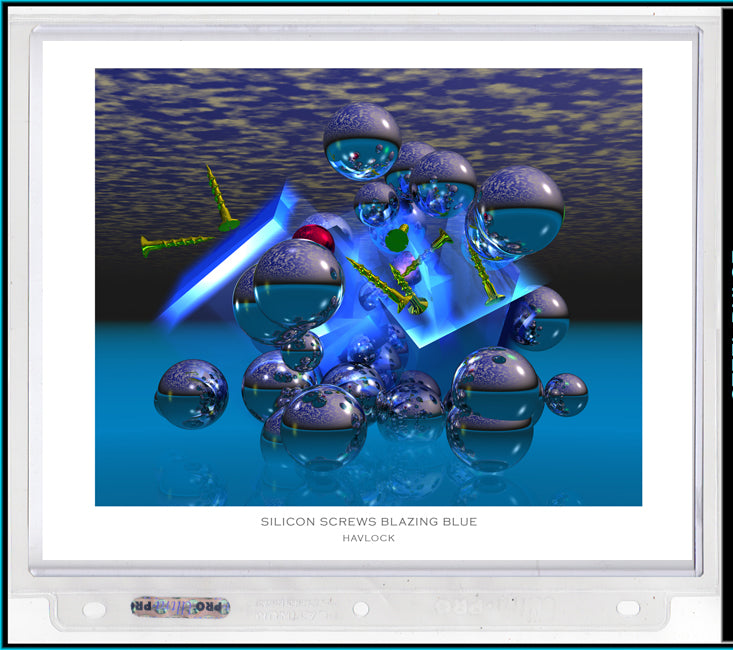 Silicon Screws Blazing Blue ~ Liquid Geometry - 8x10 Print in Collector's Sleeve