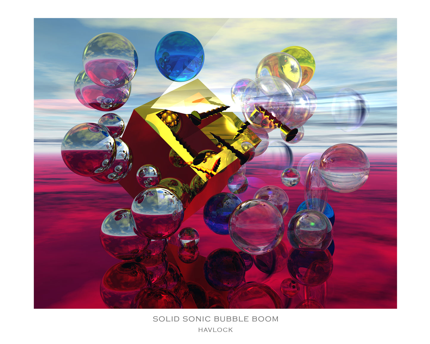 Solid Sonic Bubble Boom ~ Liquid Geometry - 8x10 Print in Collector's Sleeve
