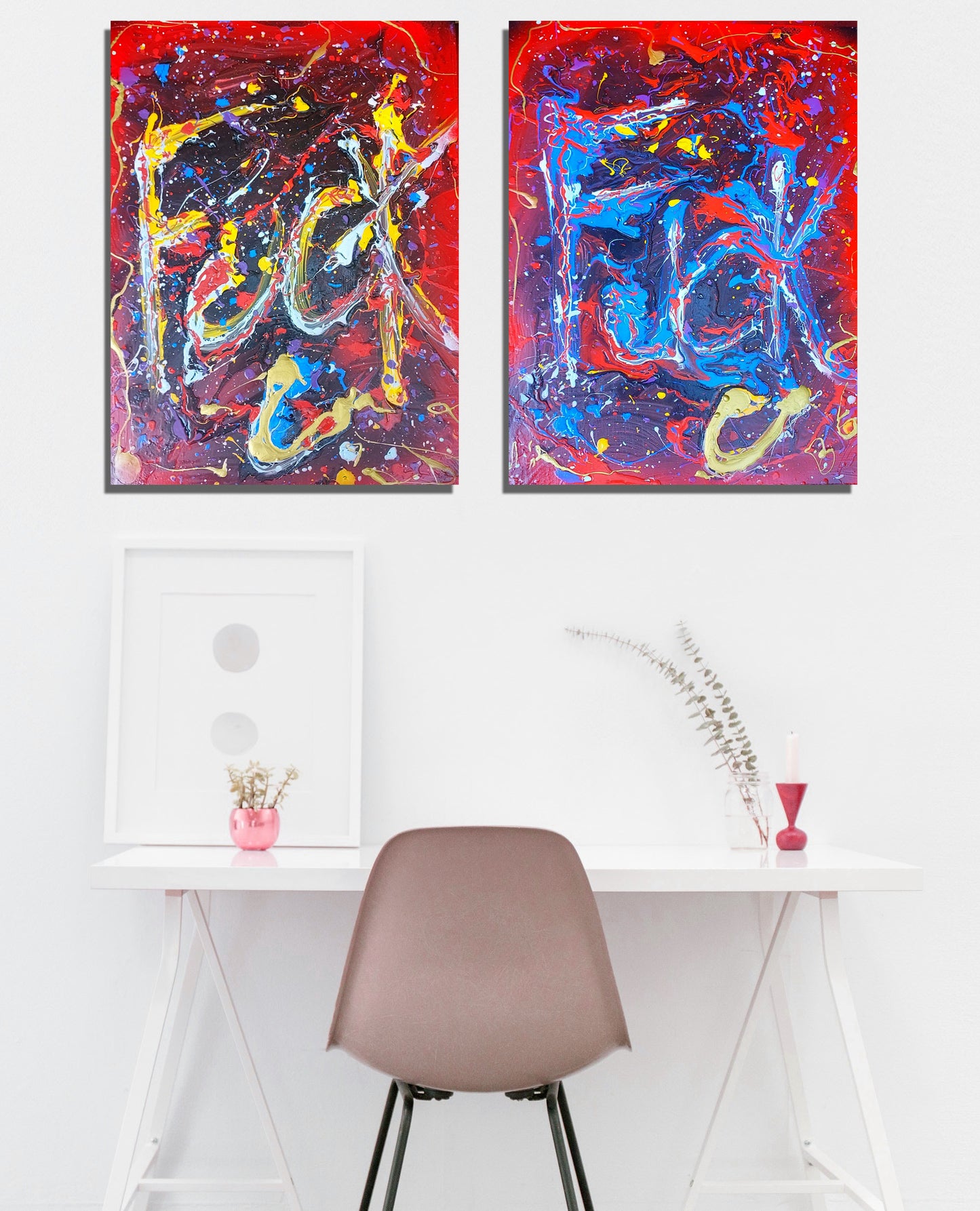 Last Two To Give - Oil on Board Paintings Diptych Set - Simply Profane, Havlock Collaboration