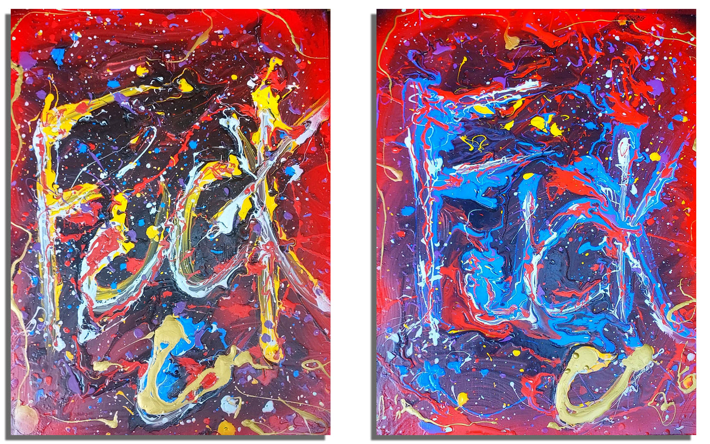 Last Two To Give - Oil on Board Paintings Diptych Set - Simply Profane, Havlock Collaboration