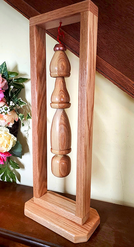 BELLS of the BALL - 16" Red Oak and Poplar Wood Lathe Turned Ornament