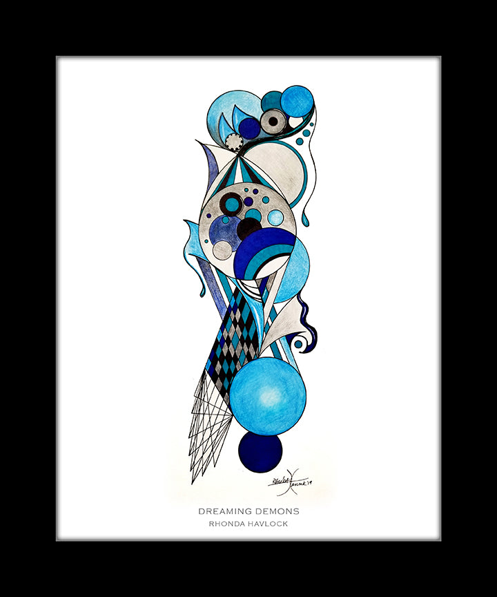 DREAMING DEMONS ~ Abstract Geometry - 8x10 Print in Collector's Sleeve