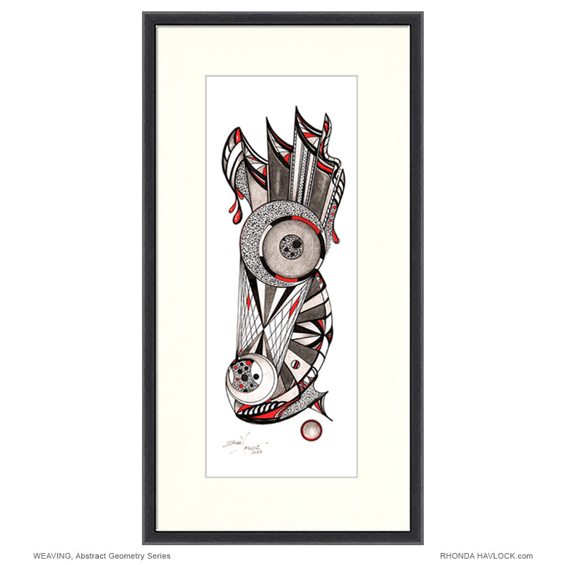 WEAVING - Original Drawing - Abstract Geometry by Rhonda Havlock