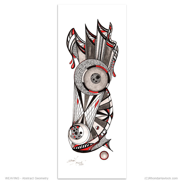 WEAVING - Original Drawing - Abstract Geometry by Rhonda Havlock