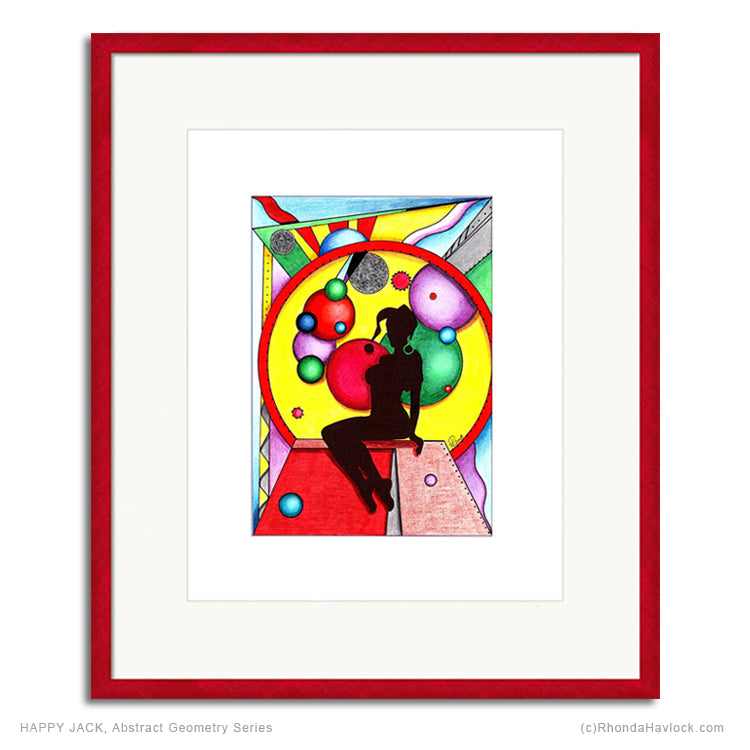 HAPPY JACK - Original Drawing - Abstract Geometry Silhouette by Rhonda Havlock