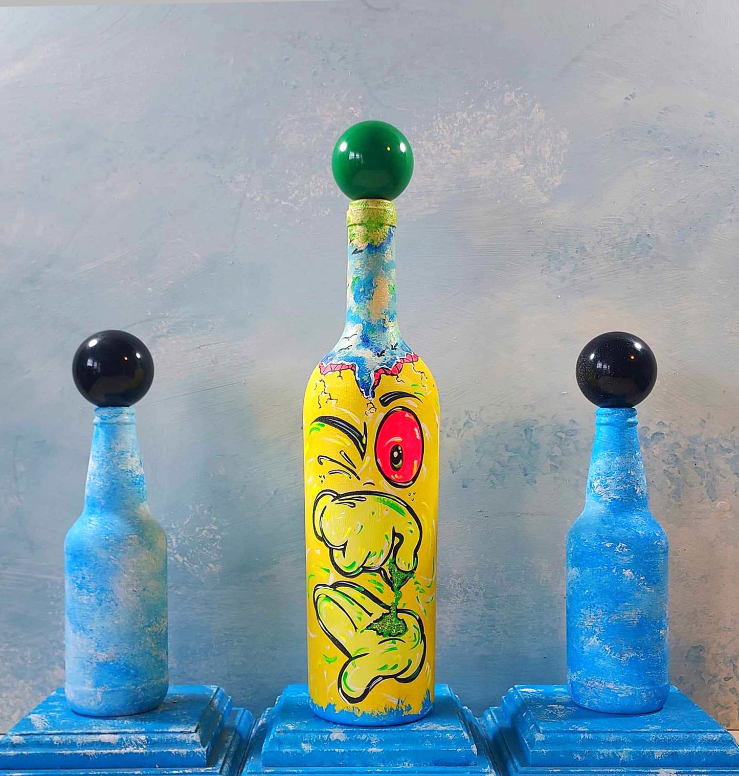 Popademic - THE ENLIGHTENED ONE - Original Painted Bottle - Joey & Rhonda Havlock