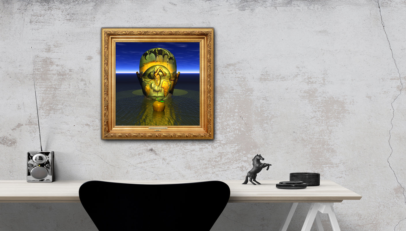 GOLDEN APPLE WATCHING THE BIRTH OF A NEW MIND - Master Minds - Metal Print, Limited Edition 12" x 12" - HAVLOCK