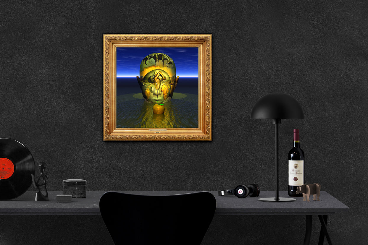 GOLDEN APPLE WATCHING THE BIRTH OF A NEW MIND - Master Minds - Metal Print, Limited Edition 12" x 12" - HAVLOCK