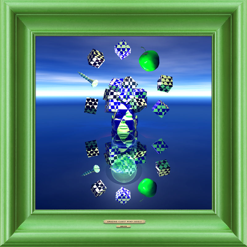 AMAZING CUBIST MIND JUGGLE - Master Minds - Metal Print, Limited Edition 12" x 12" - HAVLOCK