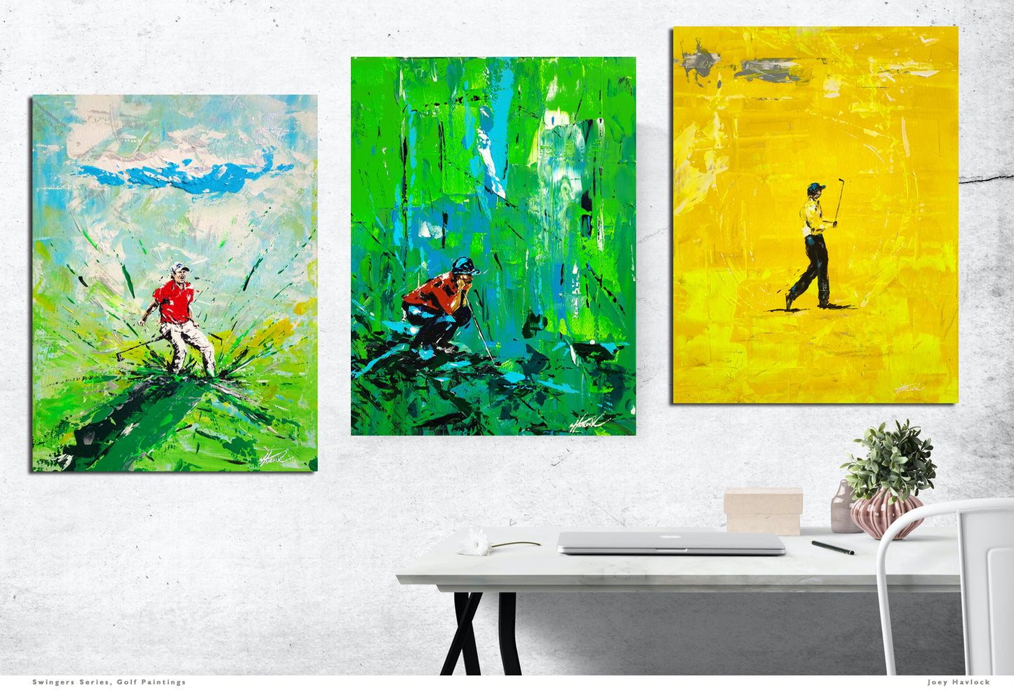 A MOMENT OF ZEN - Original Painting - SWINGERS - Impressionist Golf Series by Joey Havlock