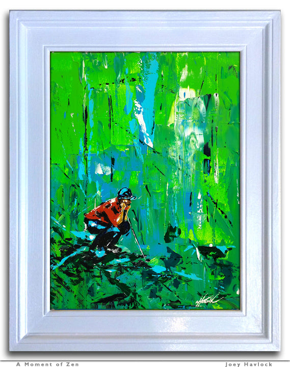 A MOMENT OF ZEN - Original Painting - SWINGERS - Impressionist Golf Series by Joey Havlock