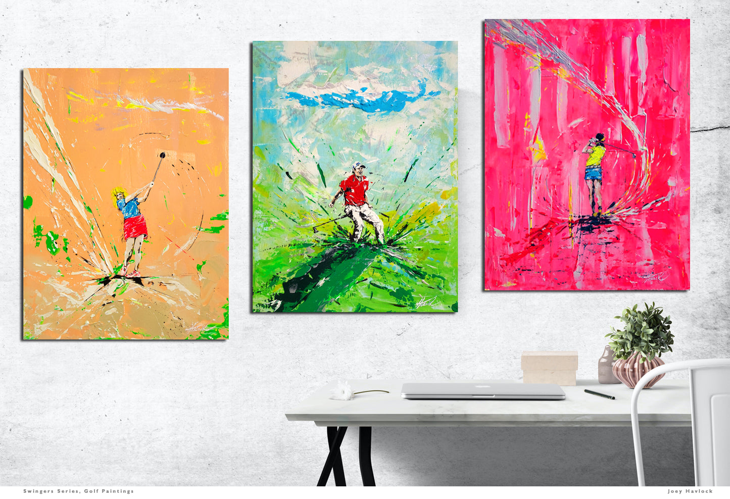 AN ICONIC MOMENT - Original Painting - SWINGERS - Impressionist Golf Series by Joey Havlock