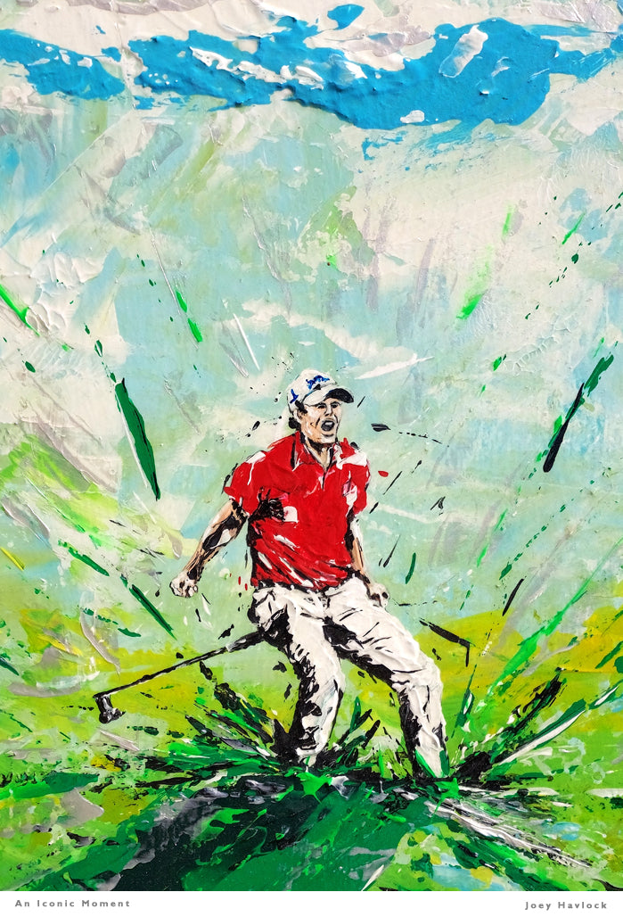 AN ICONIC MOMENT - Original Painting - SWINGERS - Impressionist Golf Series by Joey Havlock