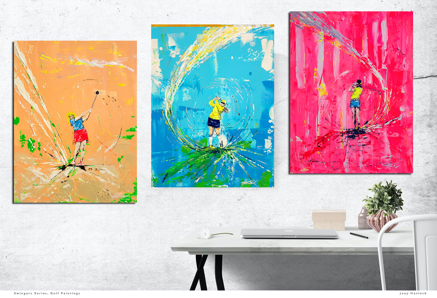 INTO THE MYSTIC - Original Painting - SWINGERS - Impressionist Golf Series by Joey Havlock