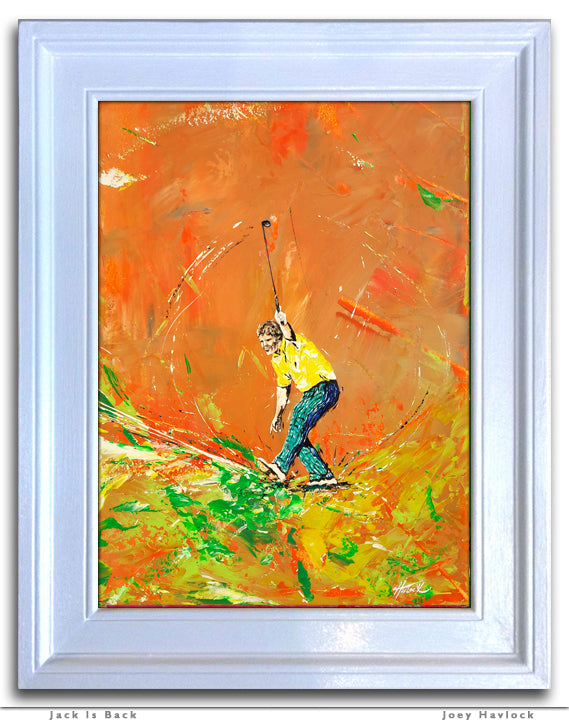 JACK IS BACK - Original Painting - SWINGERS - Impressionist Golf Series by Joey Havlock