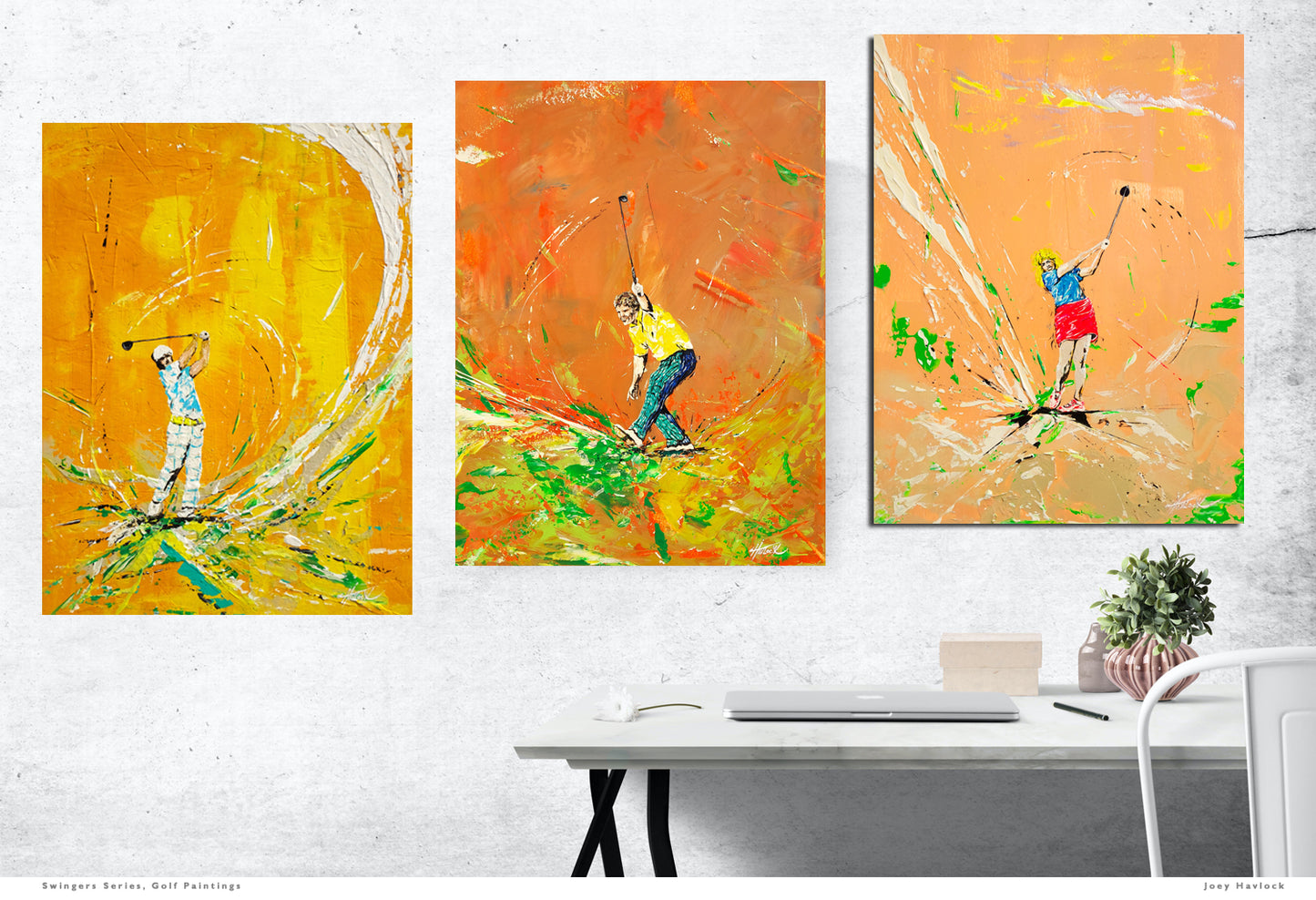JACK IS BACK - Original Painting - SWINGERS - Impressionist Golf Series by Joey Havlock