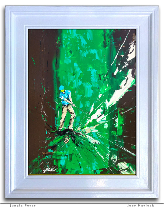 JUNGLE FEVER - Original Painting - SWINGERS - Impressionist Golf Series by Joey Havlock