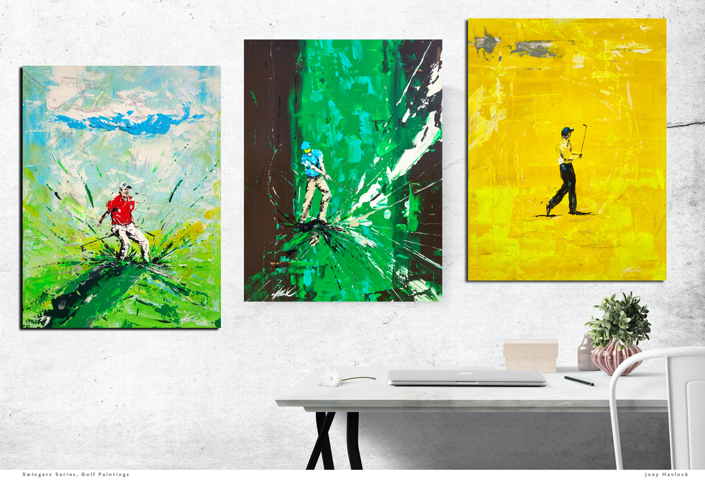 JUNGLE FEVER - Original Painting - SWINGERS - Impressionist Golf Series by Joey Havlock