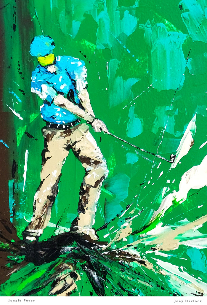 JUNGLE FEVER - Original Painting - SWINGERS - Impressionist Golf Series by Joey Havlock