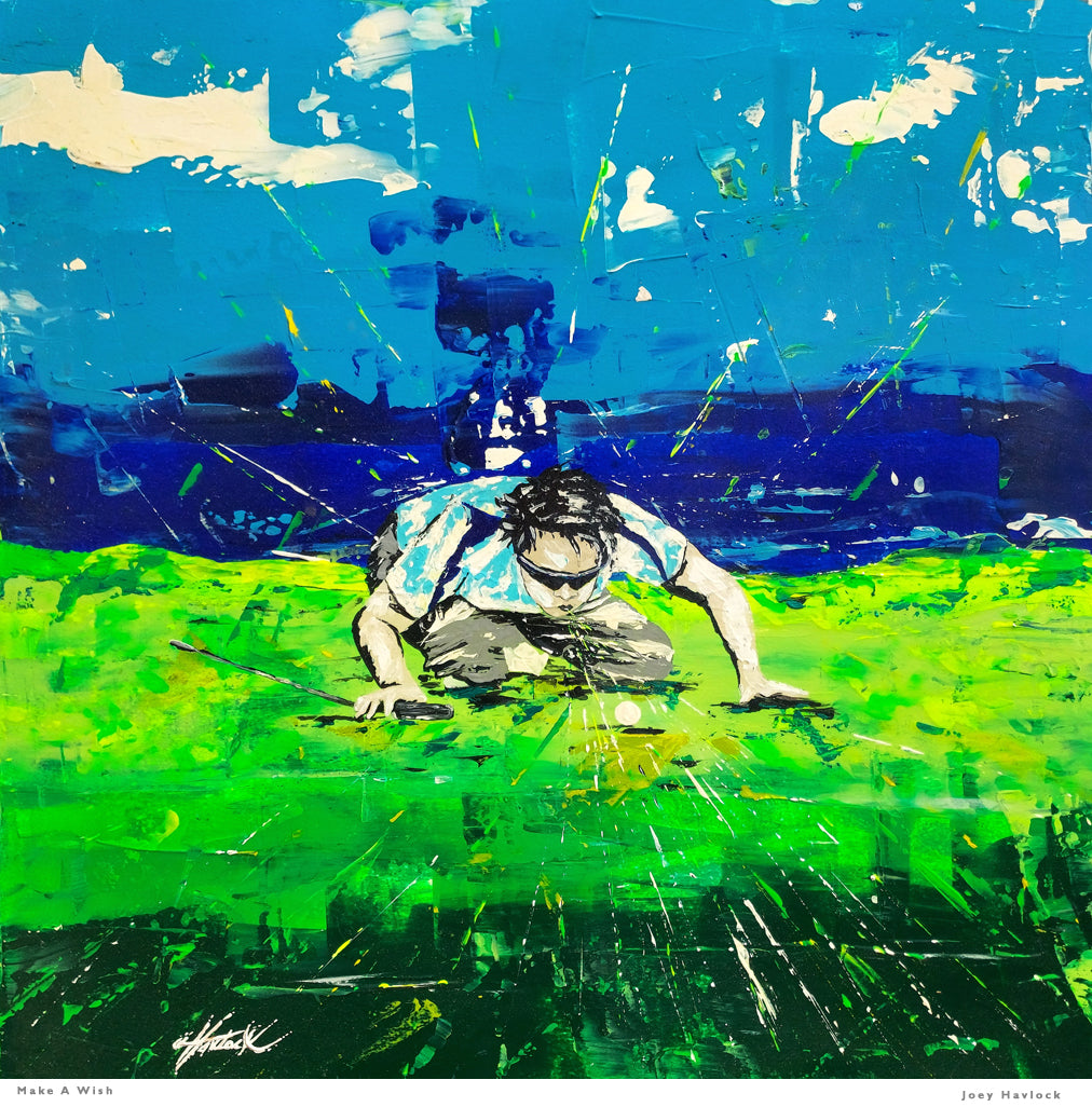 MAKE A WISH - Original Painting - SWINGERS - Impressionist Golf Series by Joey Havlock