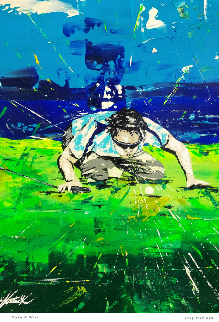 MAKE A WISH - Original Painting - SWINGERS - Impressionist Golf Series by Joey Havlock