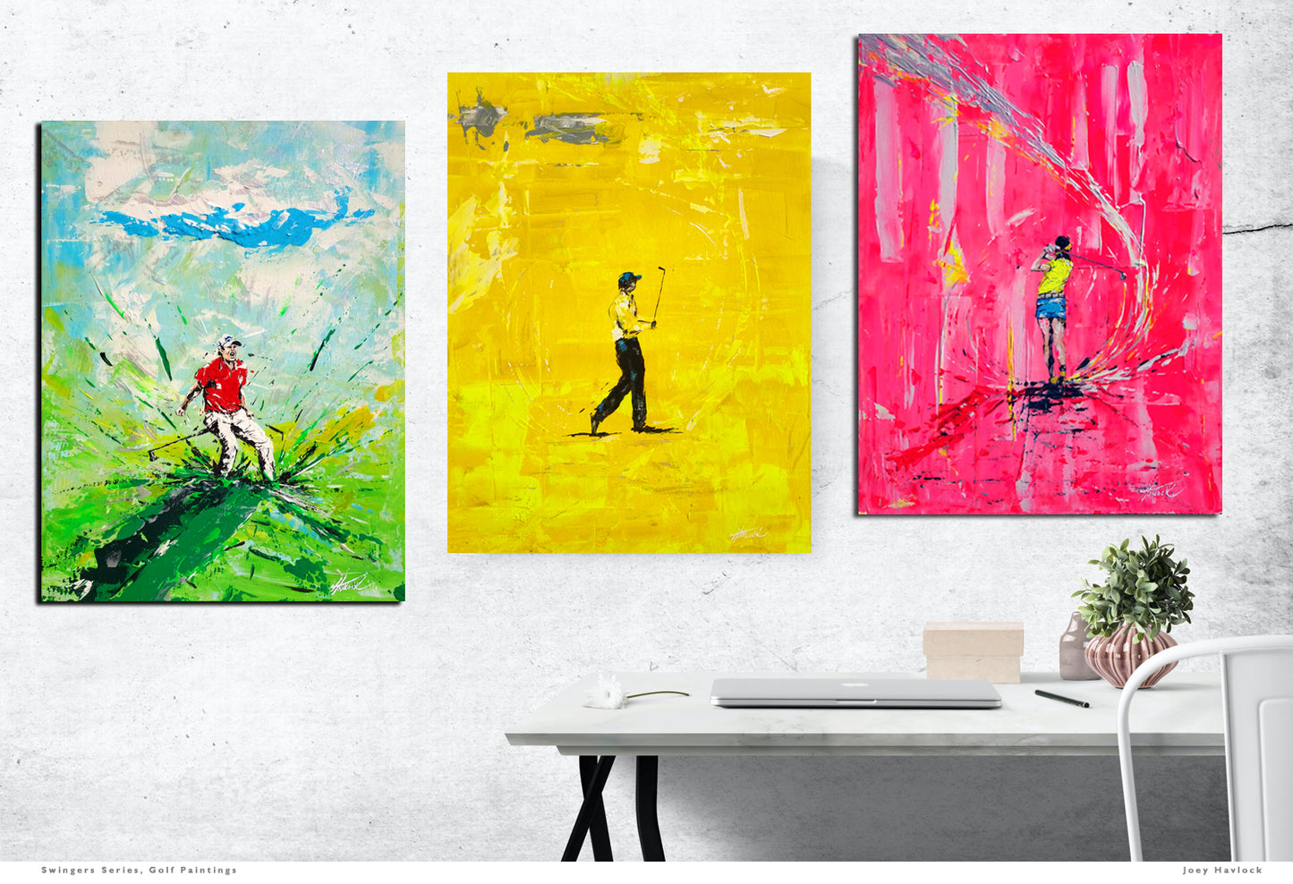 SHOTGUN SWAGGER - Original Painting - SWINGERS - Impressionist Golf Series by Joey Havlock