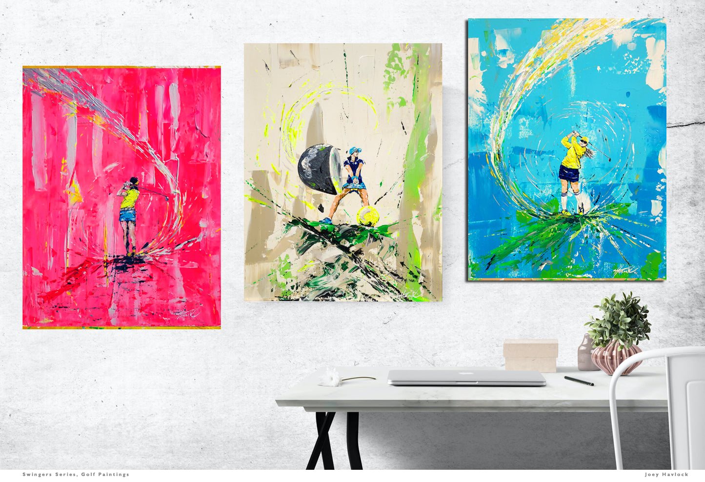SWEET SPOT - Original Painting - SWINGERS - Impressionist Golf Series by Joey Havlock