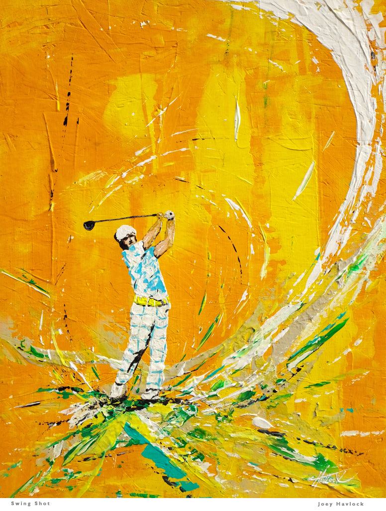 SWING SHOT - Original Painting - SWINGERS - Impressionist Golf Series by Joey Havlock