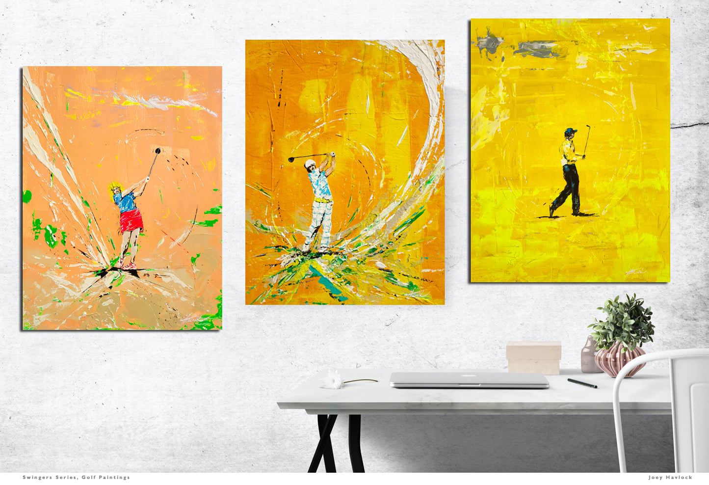 SWING SHOT - Original Painting - SWINGERS - Impressionist Golf Series by Joey Havlock