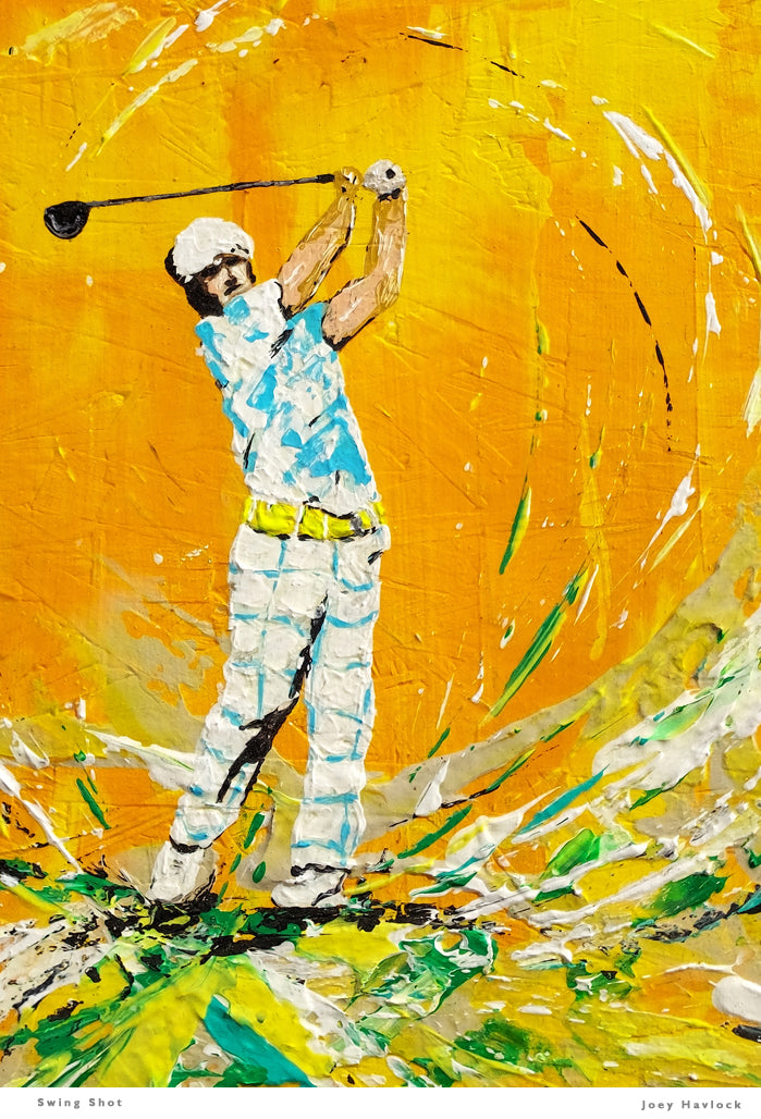 SWING SHOT - Original Painting - SWINGERS - Impressionist Golf Series by Joey Havlock