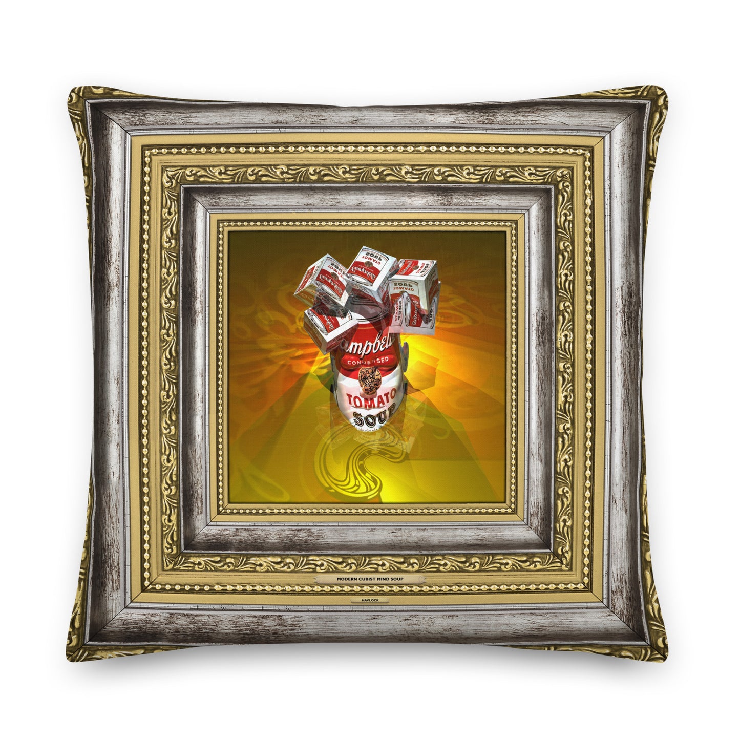 Modern Cubist Mind Soup - Premium 22" Throw Pillow - Master Minds Series