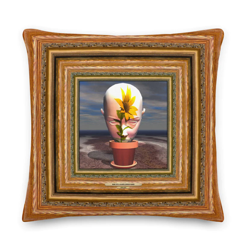 Rise of a Sunflower Mind - Premium 22" Throw Pillow - Master Minds Series