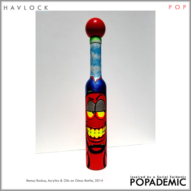 Popademic - REMUS & ROMULUS RUCKUS - Original Painted Bottle - Joey & Rhonda Havlock