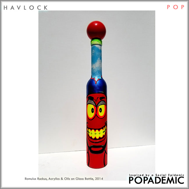 Popademic - REMUS & ROMULUS RUCKUS - Original Painted Bottle - Joey & Rhonda Havlock