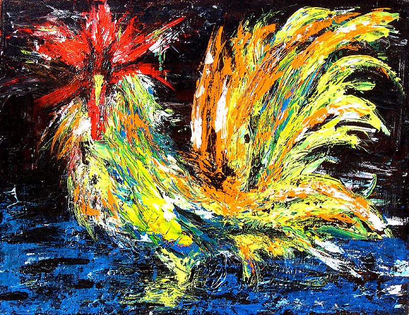 Punk Rock Cock - Oil on Board