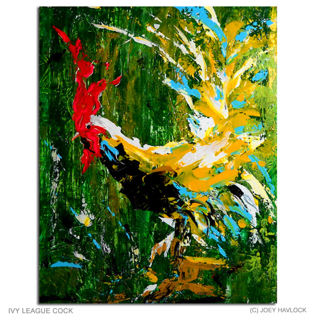 Ivy League Cock - Oil on Board