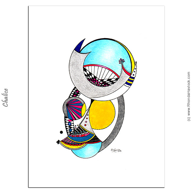 CHALICE - Original Drawing - Abstract Geometry by Rhonda Havlock