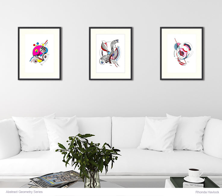 PEGASUS - Original Drawing - Abstract Geometry by Rhonda Havlock