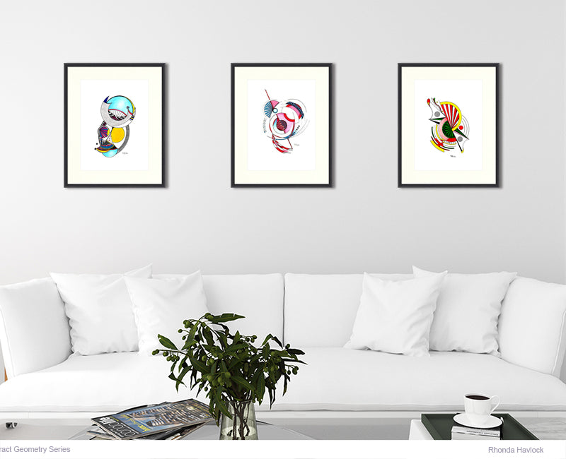 CAROUSEL - Original Drawing - Abstract Geometry by Rhonda Havlock