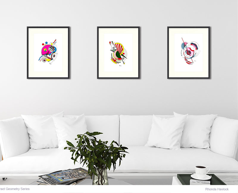 YIN YANG - Original Drawing - Abstract Geometry by Rhonda Havlock
