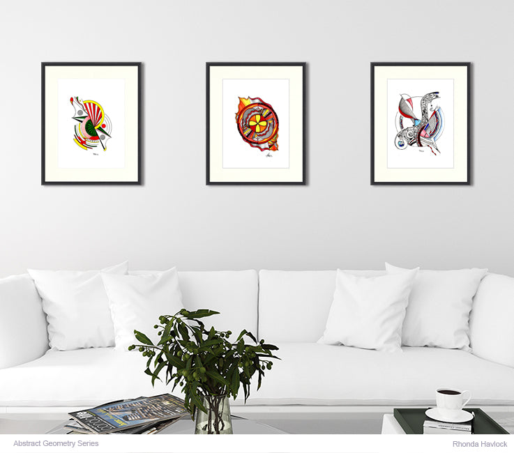 INCEPTION - Original Drawing - Abstract Geometry by Rhonda Havlock