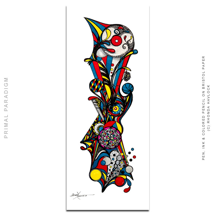PRIMAL PARADIGM - Original Drawing - Abstract Geometry by Rhonda Havlock