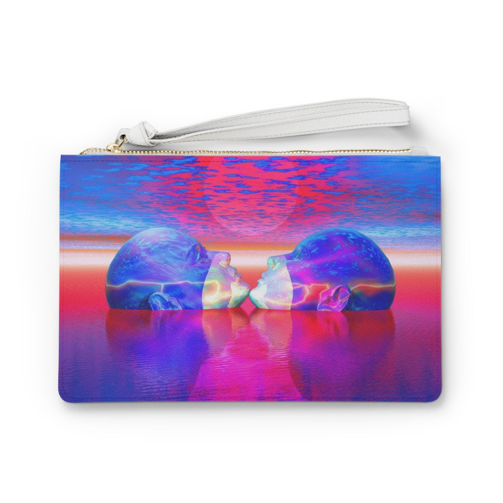 Captured Calm Mind Kiss - Vegan Leather Clutch Bag