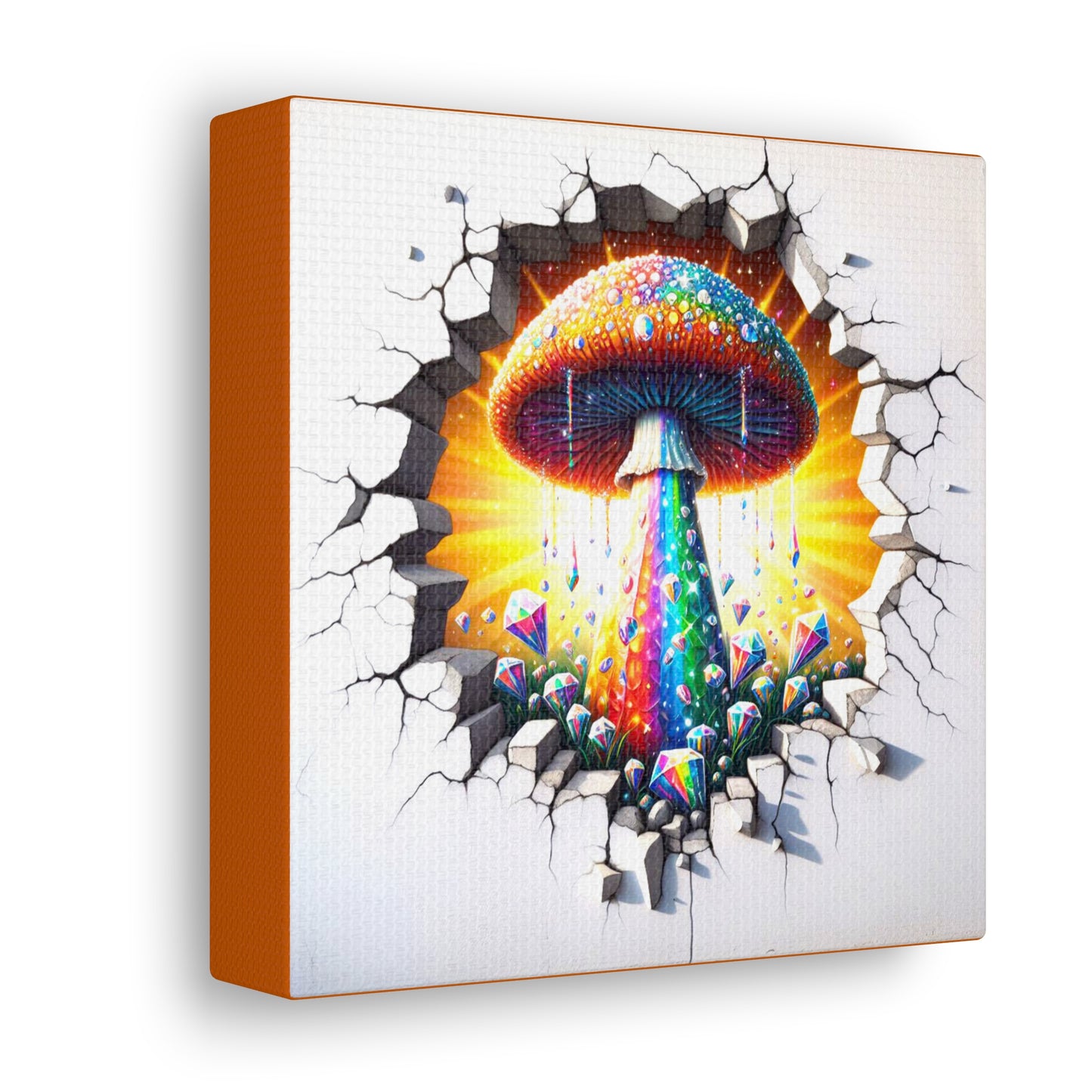 Mushroom Mirage - GnomePOP Mushroom - 6x6 Canvas Gallery Wrap POP - Thick & Ready to Hang!