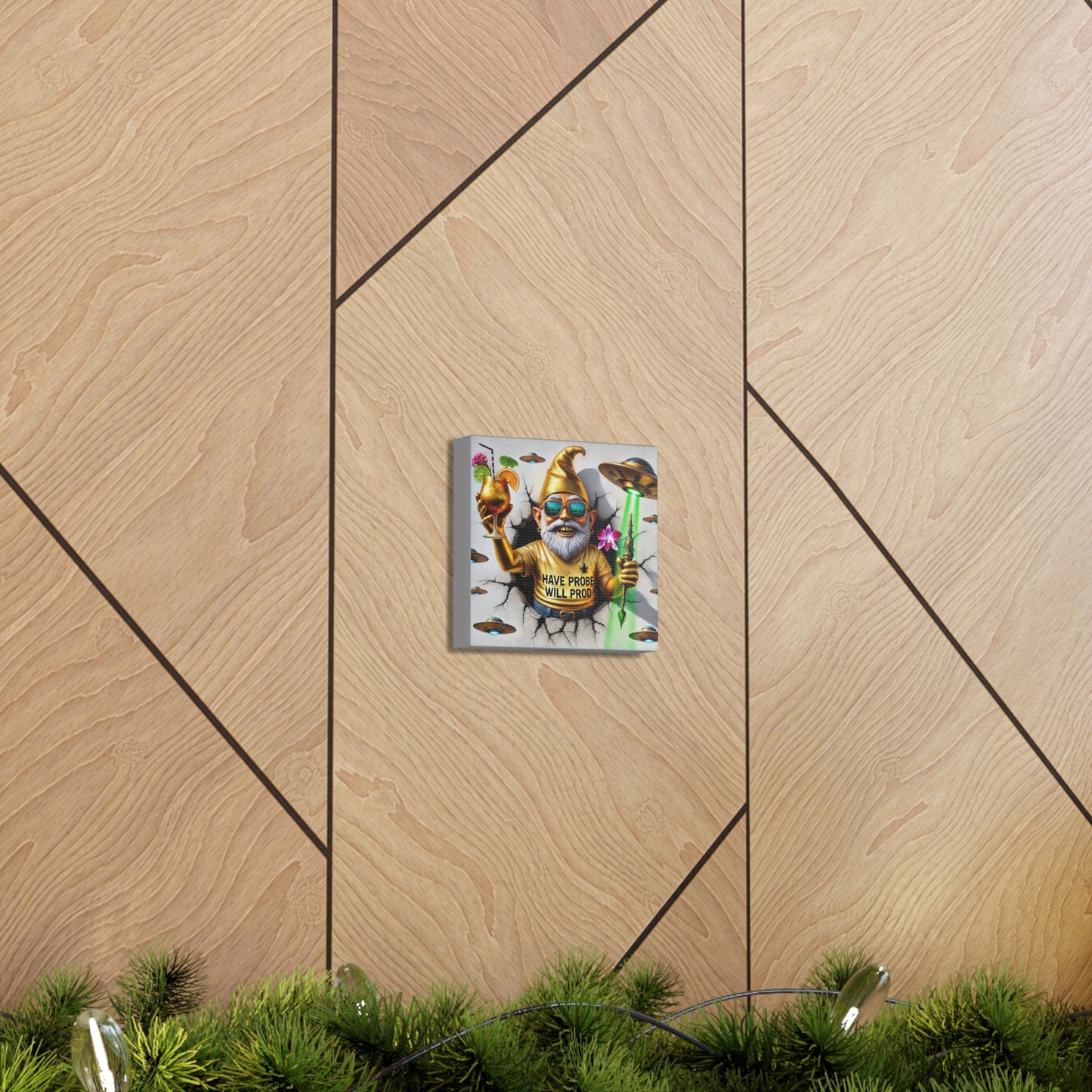 Gliblox, the Existential Prober - GnomePOP Gnome - 6x6 Canvas Gallery Wrap POP - Thick & Ready to Hang!