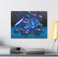 Silicon Screws Blazing Blue - Canvas, Gallery Wrapped - 18" x 24" x 1.25" - Liquid Geometry Series - Ready to Hang!