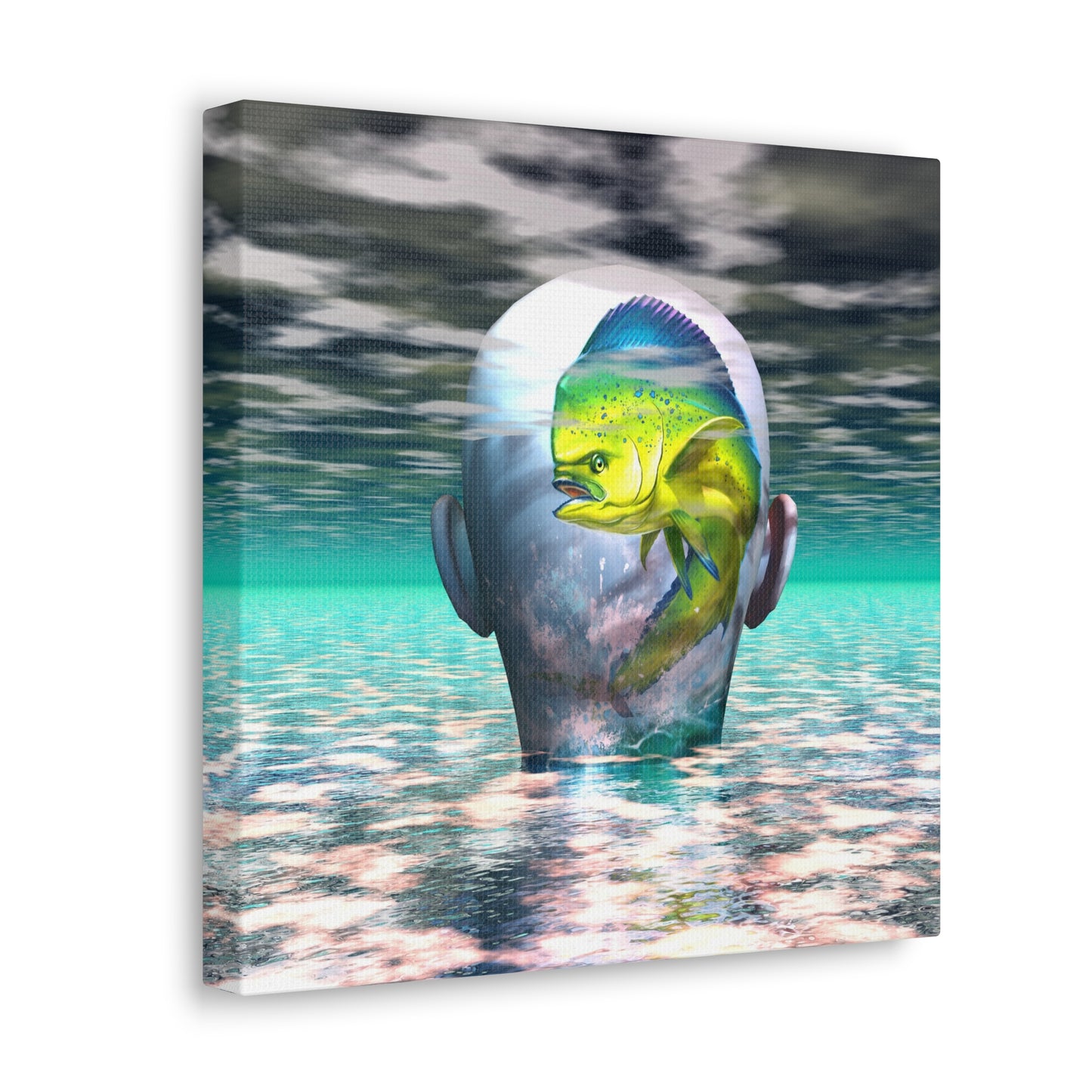 Mild Morning Mahi Mind - Canvas, Gallery Wrapped -  12" x 12" x 1.25" - Master Minds Series - Ready to Hang!