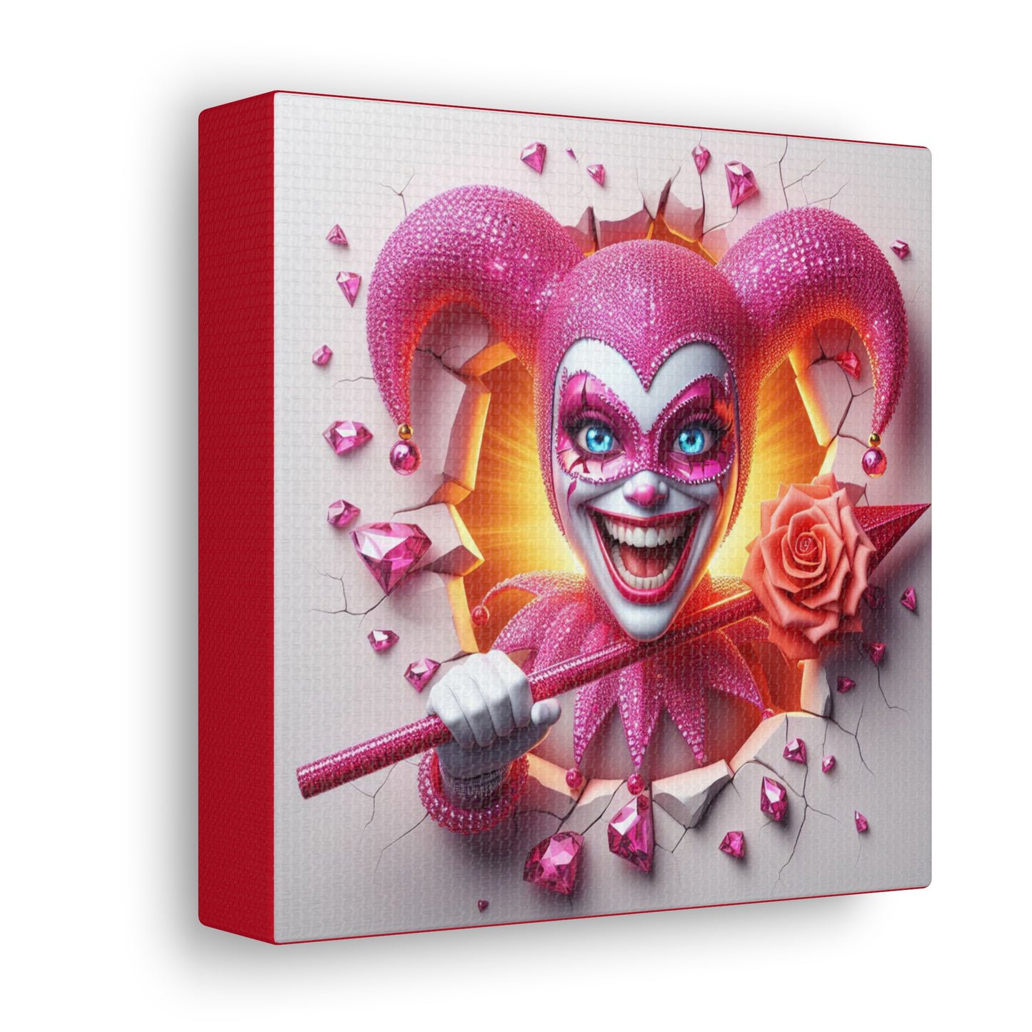 Galatagrin Extravaganza - GnomePOP Jester - 6x6 Canvas Gallery Wrap POP - Thick & Ready to Hang!