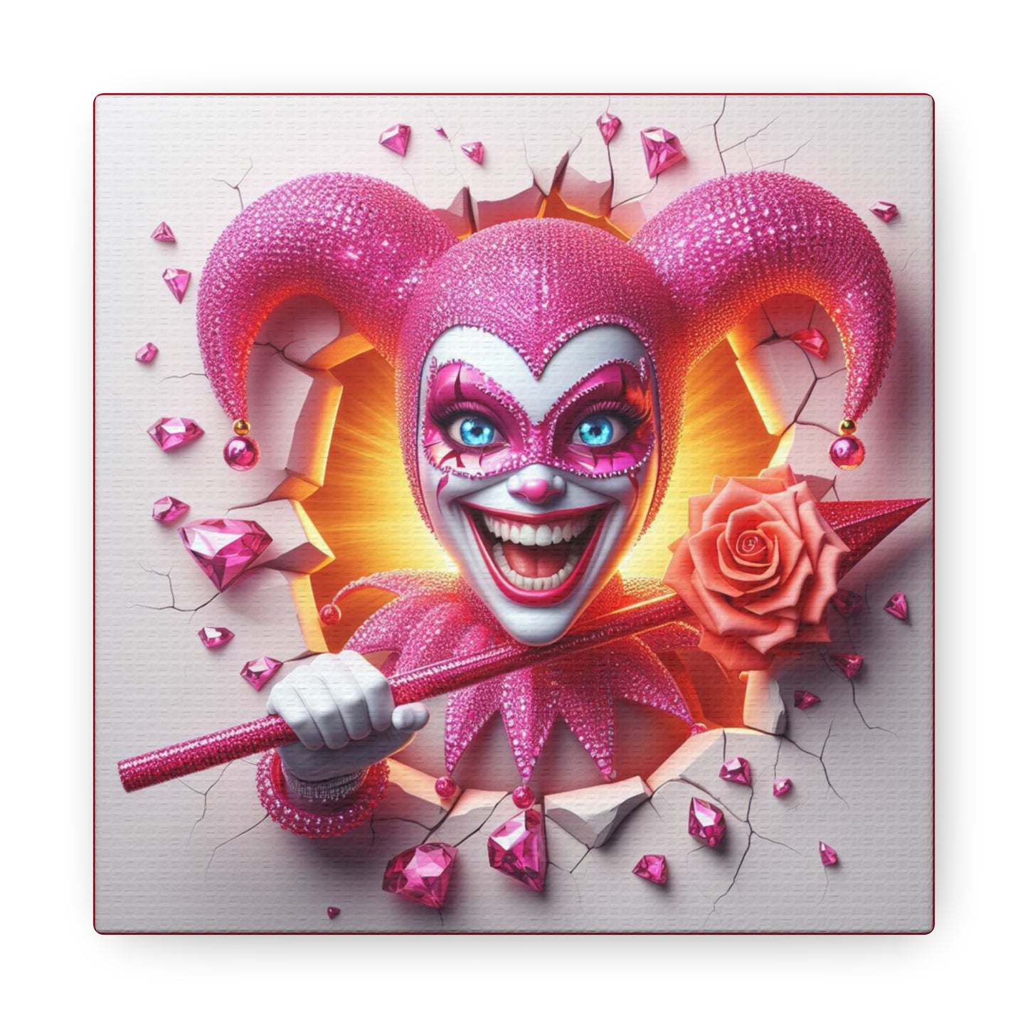 Galatagrin Extravaganza - GnomePOP Jester - 6x6 Canvas Gallery Wrap POP - Thick & Ready to Hang!